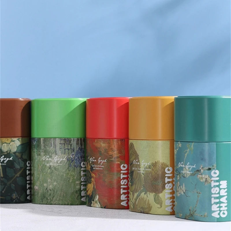 Elegant Tea Stash Jar Durable Metal Container for Herbs Storage Oil Painting Coffee Storage Container Metal Tea Box Can GOOD Vibrations Adult Super Store
