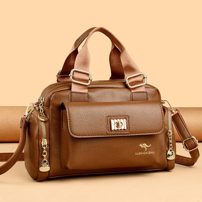 Luxury Designer Purse and Handbag Fashion High Quality Women's Shoulder Bag Large Capacity Soft Leather Locomotive Crossbody Bag Good Vibrations