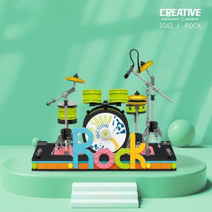 TOYLINX  Musical Instrument Building Block Toy Set Electronic Drum Electronic Organ Construction Toy Gift for Children Good Vibrations