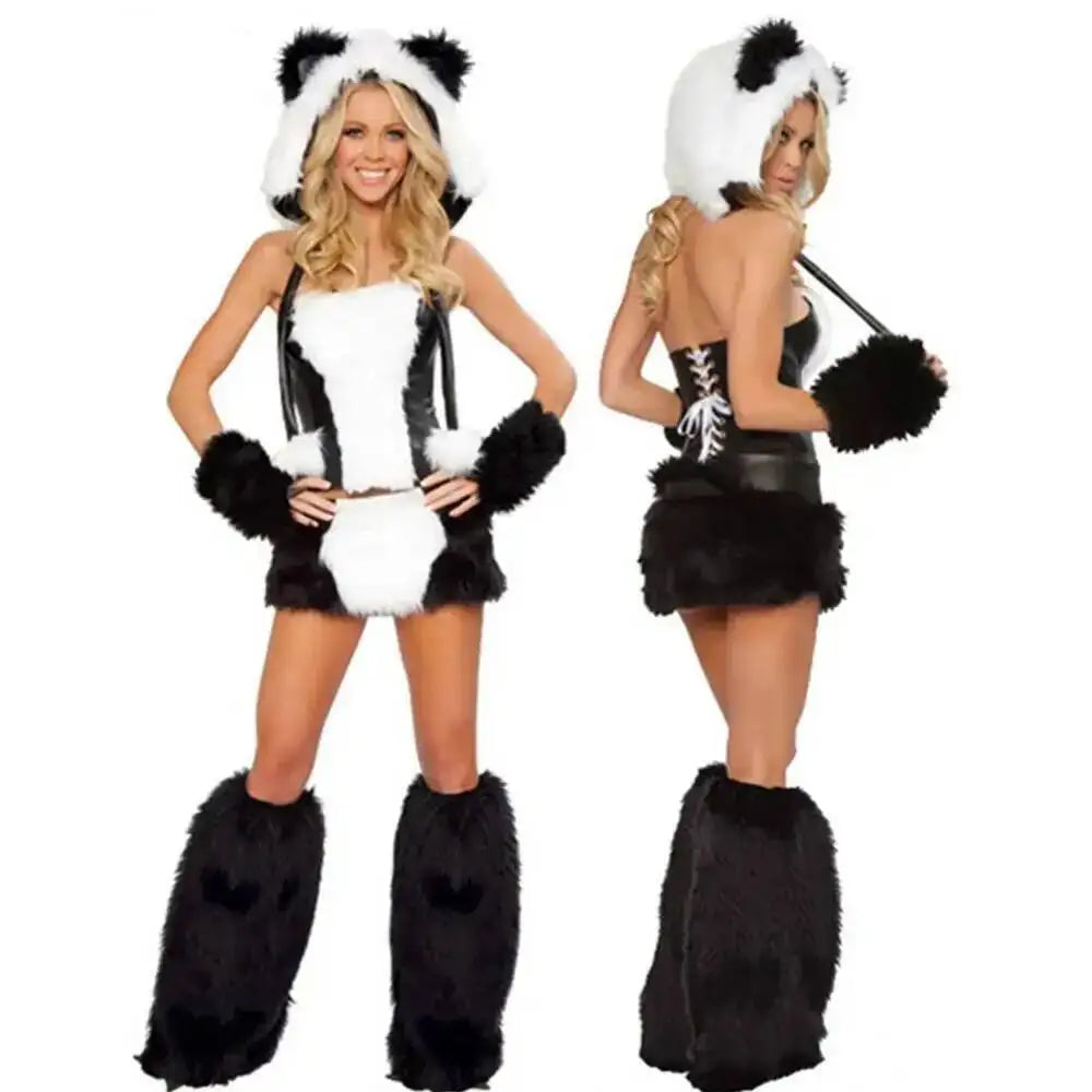 Adult Leopard Fox Cat Girl Cosplay Costume Halloween Costumes Women Fancy Party  Dress Up Deluxe Plush Monster Animal Costume Good Vibrations