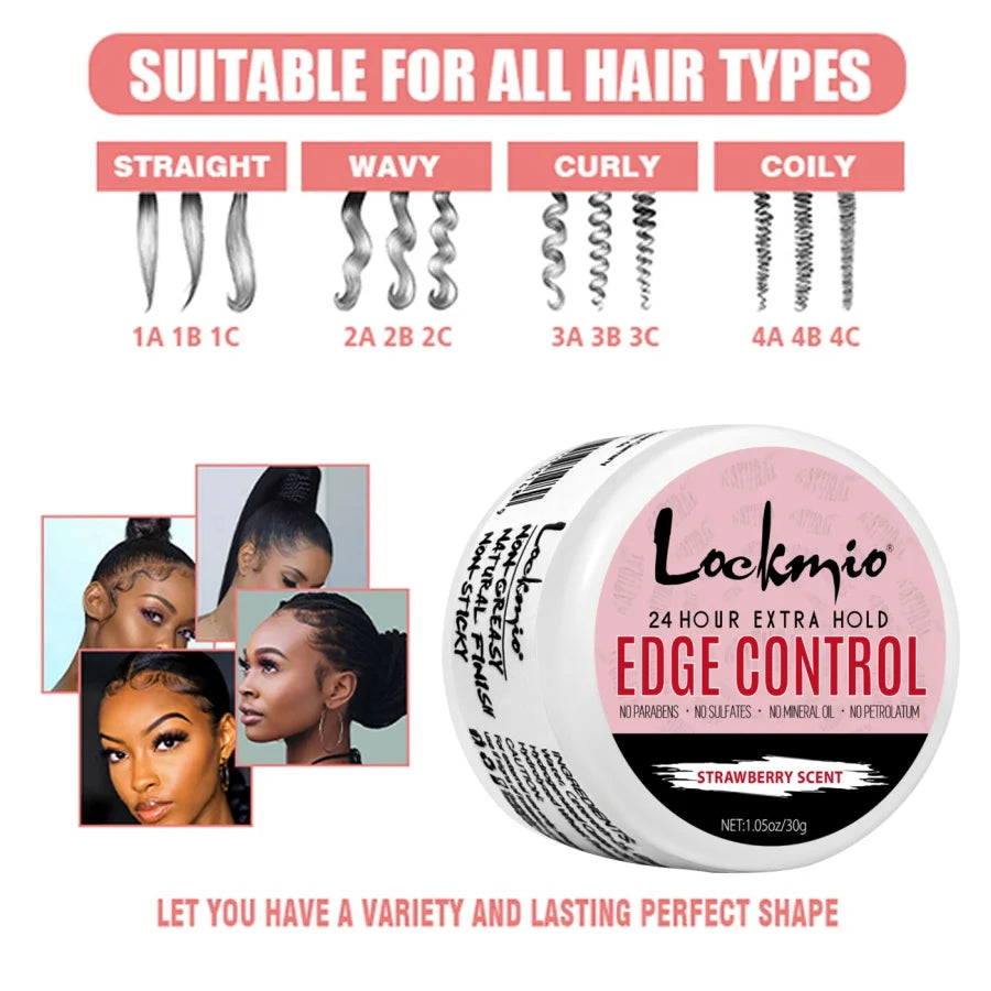 Women and Kid 30g Edge Control Gel Long Lasting Hold Control Wax Natural Finishing Anti-frizz Hair Wax Smoothing Styling Pomade Good Vibrations