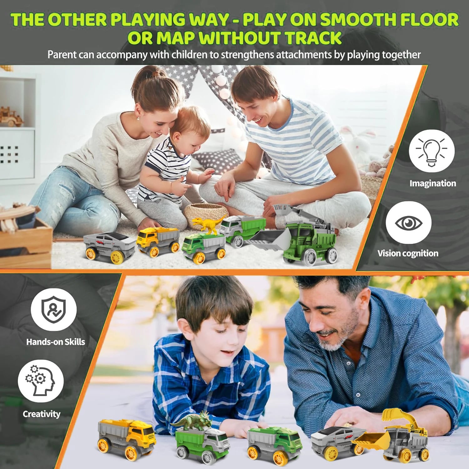 Electric Dinosaur Track Train for Kids - Magic Climbing Engineering Car Puzzle Toy Anti-Gravity Boys Gift Good Vibrations