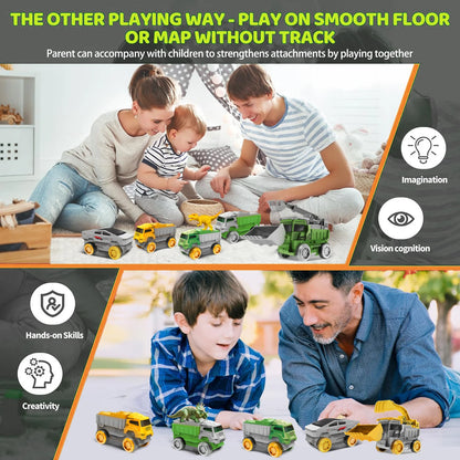 Electric Dinosaur Track Train for Kids - Magic Climbing Engineering Car Puzzle Toy Anti-Gravity Boys Gift Good Vibrations