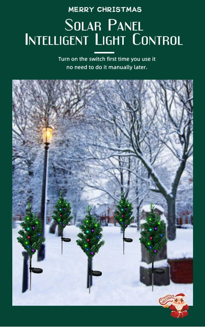 2025 Hot Outdoor Decoration Christmas Tree Light Solar Charging Simulation Pine Tree 20 LED Lawn Light Garden Decoration Light Good Vibrations