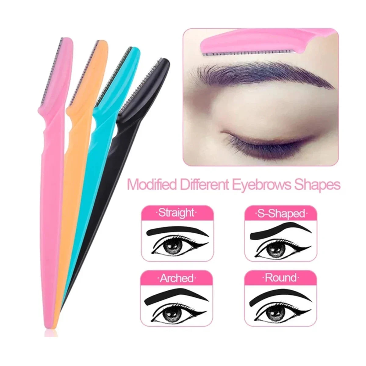 6/12Pcs Mix Color Eyebrow Razor Women Face And Body Safe Trimmer Hair Shaver Eye Brow Remover With Cover Small Makeup Tools Set Good Vibrations