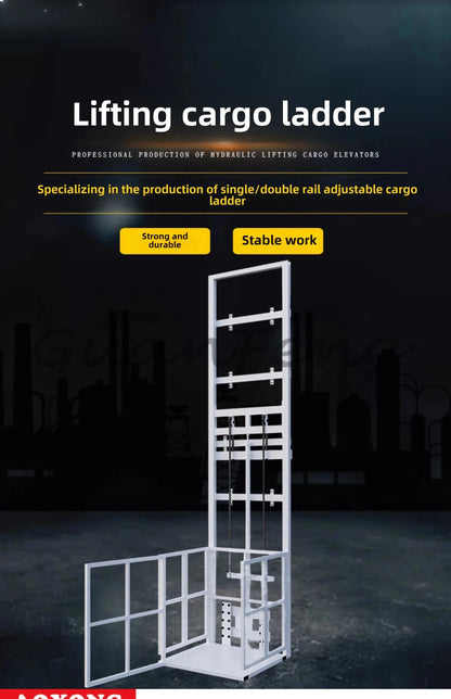 Hydraulic Lift Freight Elevator Small Lift Household Electric Platform Lift Customized Double Track Workshop Lifting Platform Good Vibrations