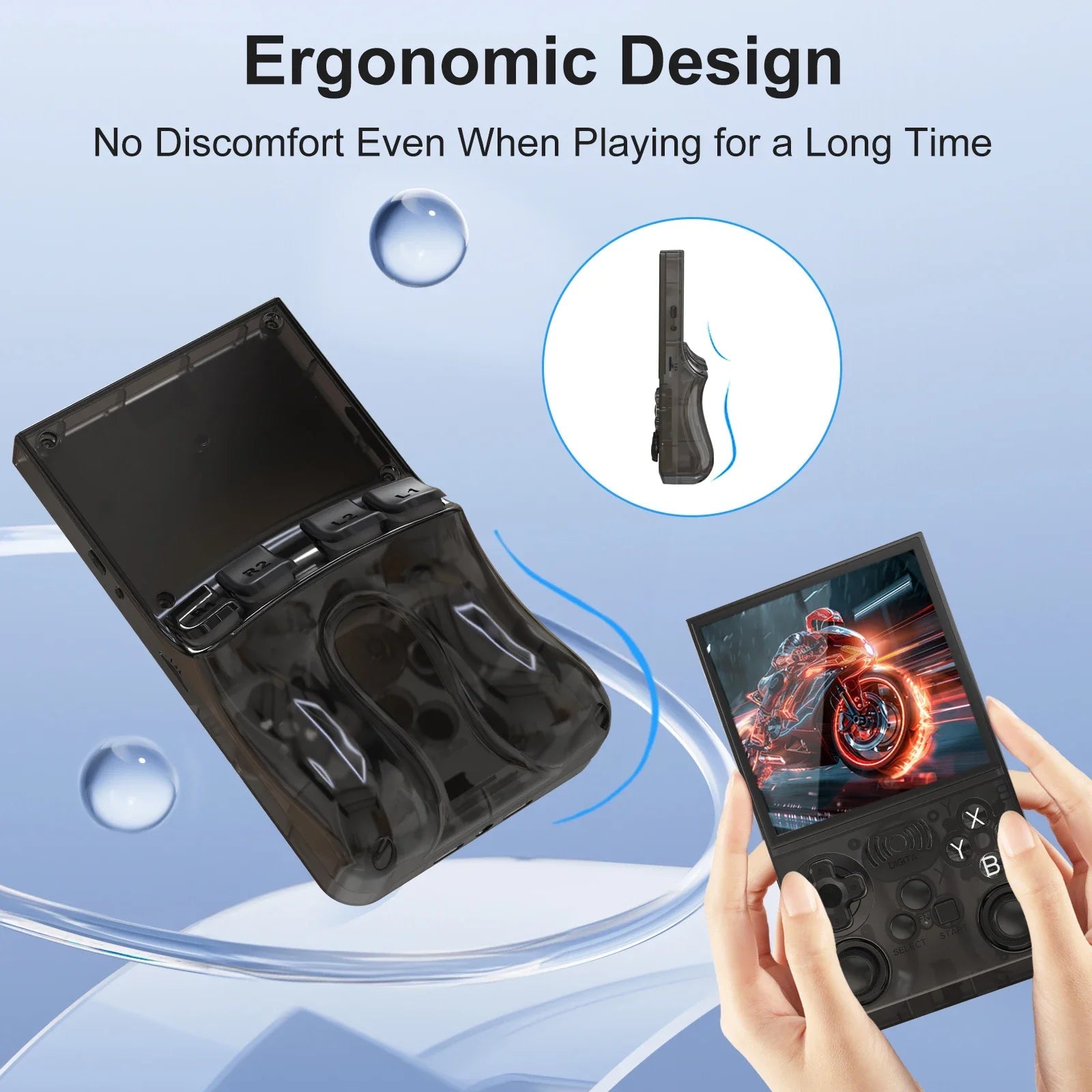 GAMINJA ANS13 Retro Handheld Video Game Console 15000+ Games Built-in Linux 4.0 Inch IPS Screen Portable Pocket Gaming Console Good Vibrations