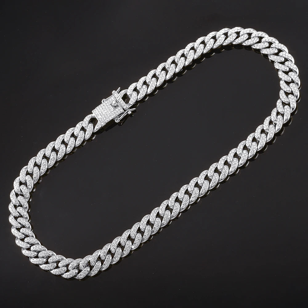 13mm Necklace +Watch+Bracelet Hip Hop Miami Cuban Chain Iced Out Paved Rhinestone CZ Bling Rapper For Men Jewelry KIT Jewelry Good Vibrations