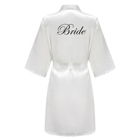 Wedding Bride Bridesmaid Robes for Women Bridal Party Gifts Team Dress Gown Silk Satin Sleepwear Kimono Sexy Summer Bathrobe Good Vibrations