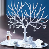 Jewelry Display Stand Tray Tree Storage Racks Earrings Necklaces Rings Jewelry Boxes Case Desktop Organizer Holder Make Up Decor