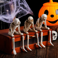 Halloween Human-shaped Skeleton Resin Skeleton Skeleton Haunted House Horror Props Family Halloween Atmosphere Decoration Good Vibrations