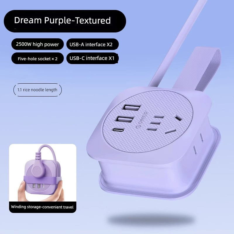 Orico Pocket Power Strip Portable Travel Socket Multifunctional Power Strip Dormitory USB Power Strip Desktop Charging Good Vibrations