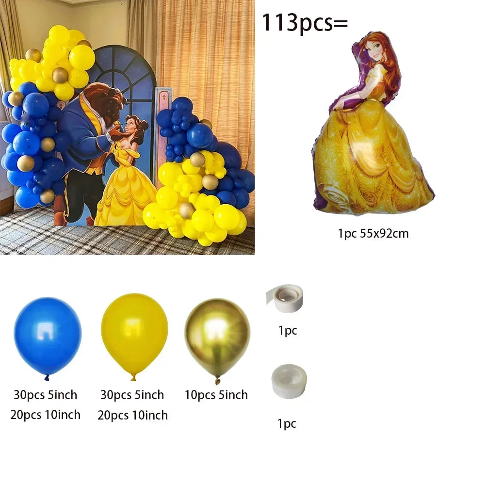 Beauty and the Beast Balloon Girl Birthday Party Supplies Gift Home Decor 32inch Number Ballon Baby Shower Wedding Decoration Good Vibrations