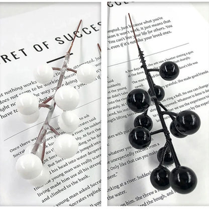 Christmas Decoration Red Berries Artificial Foam Black White Berry Flower Branches DIY Wreath Xmas Tree Wedding Party Home Decor Good Vibrations