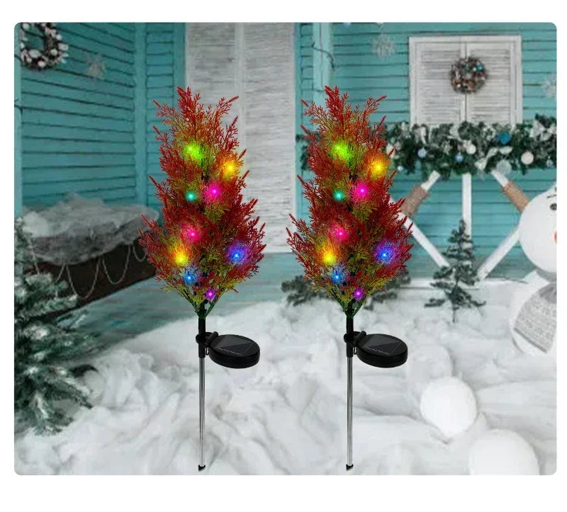 2025 Hot Outdoor Decoration Christmas Tree Light Solar Charging Simulation Pine Tree 20 LED Lawn Light Garden Decoration Light Good Vibrations