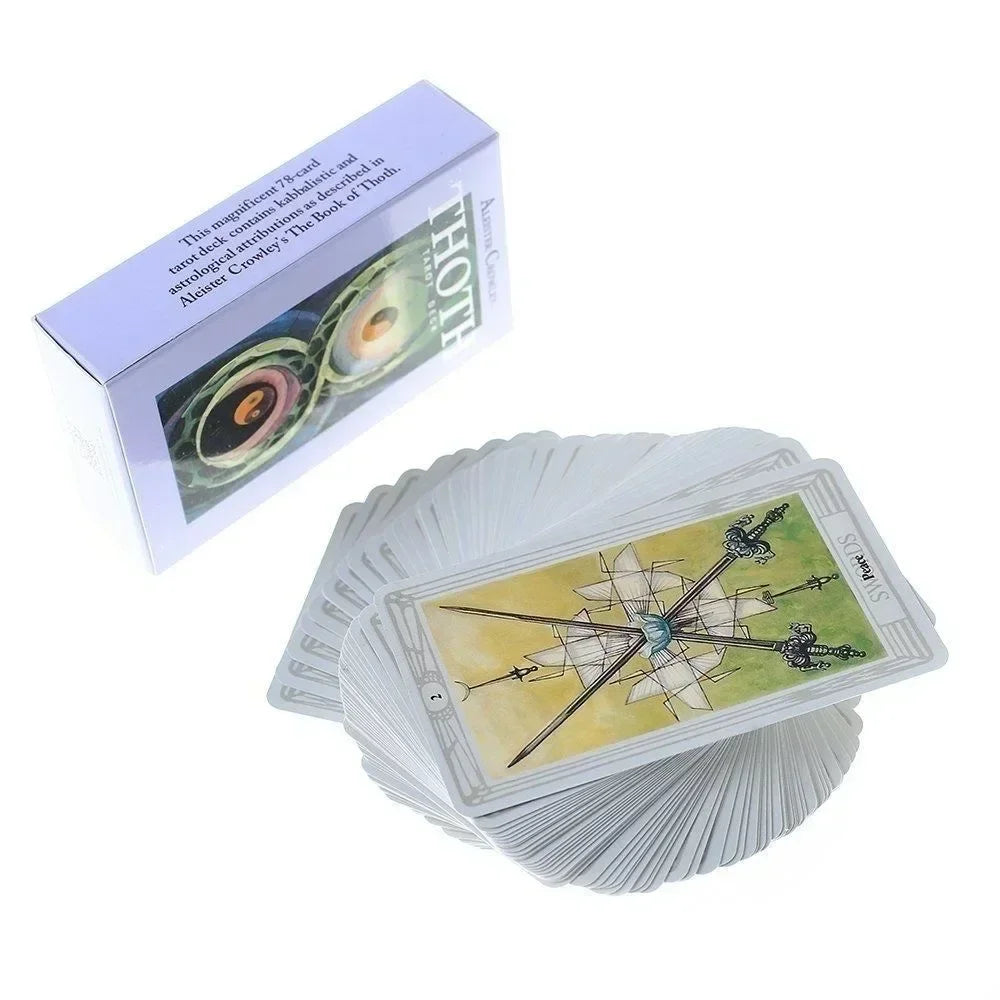 Thoth Tarot Cards 78 Cards Deck Mysterious Divination Oracle Playing Card Board Game Playing Games Card Board Game Good Vibrations