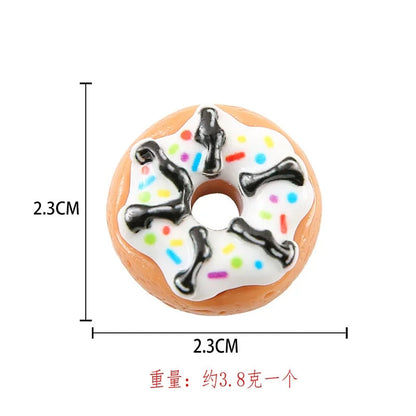 8pcs Kawaii New Cute Mini Donut Flat Back Resin Cabochons Scrapbooking DIY Jewelry Craft Decoration Embellishments Accessories Good Vibrations