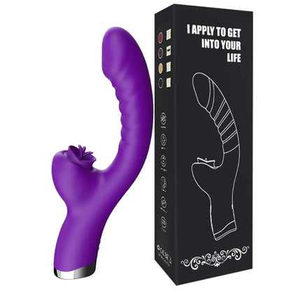 Tongue Licking Vibrator 2 In 1 Adult Women Sex Toys Dildos Vibrators Clitoris Stimulator With 20 Speeds Vibrators Sex Product Good Vibrations