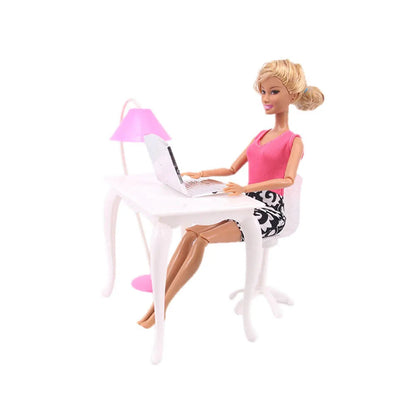 Doll House Furniture Bed Table Chair For 11.8inch 30cm Doll Plastics Cleaning Tools Accessories Mini Furniture Model Gifts Toys Good Vibrations