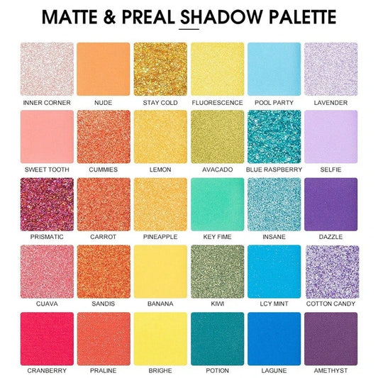 30colors Dream Rainbow Eyeshadow Palette Practical Makeup Eye Shadow Safe Lightweight Eyeshadow Palette Children Stage Make-up Good Vibrations