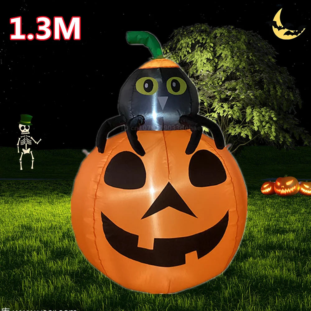 Halloween Inflatable Arch /Pumpkin Cat Model with LED Light Large Christmas Outdoor Decor Holiday Ornament Courtyard Prop Good Vibrations