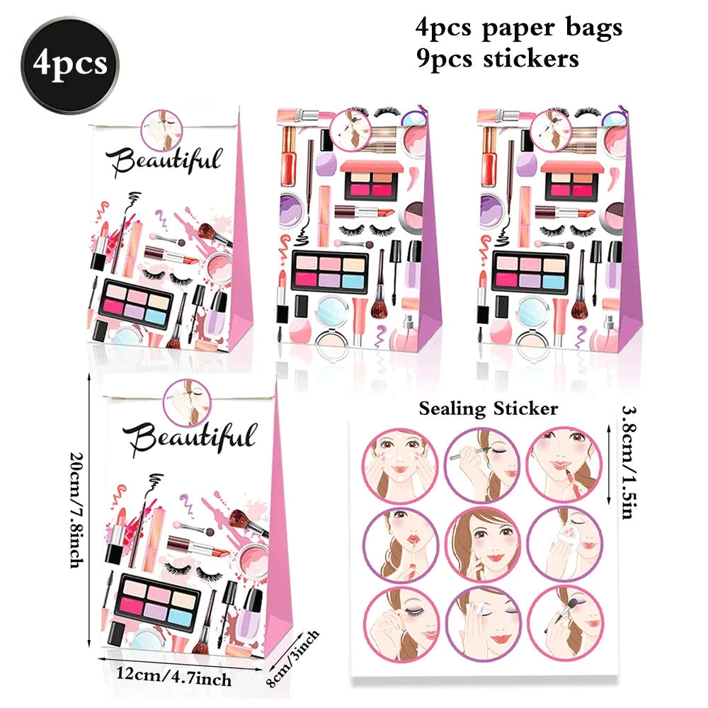 Spa Makeup Party Decorations Happy Birthday Banner Balloons Cake Topper for Girls Women Makeup Birthday Spa Party Decor Supplies Good Vibrations