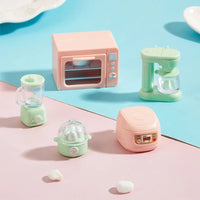 1/12 Dollhouse DIY Bear Biscuits Miniature Furniture Toaster Oven Mixer Electronic Scale Model Set Kitchen Toy For Girl Gift Good Vibrations