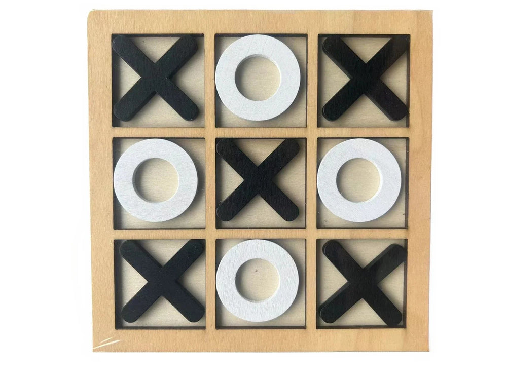 1PC Wooden Board Game Tic Tac Toe 9"x9" Table Toy for Kids Gifts Family Games Desk Decoration Board Game Good Vibrations