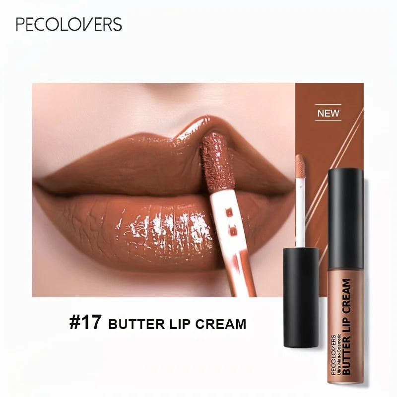 Butter Lip Cream Liquid Lipstick, Non-Sticky, Moisturizing High Pigment For Nude Red Sexy Lip Makeup Cosmetic Good Vibrations