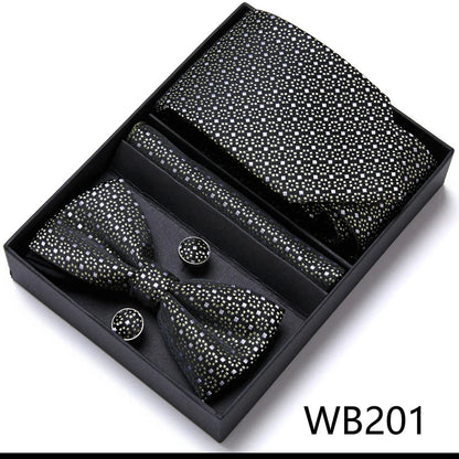 Tie For Men Formal Dress Tuxedo NeckTie Handkerchief Bow Tie Set PlaisyParty Groom Wedding Butterfly Bowtie In Box Good Vibrations