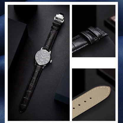 Quick Release *Real Animal Skin* Leather Watch strap13mm 12mm  15mm 17mm 19mm 21m 23mm 24mm 14mm 16mm 18mm 20mm Good Vibrations