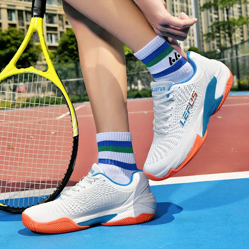 New Fashionable Anti slip Men's and Women's Tennis Shoes Soft and Comfortable Professional Tennis Training Shoes Durable Good Vibrations