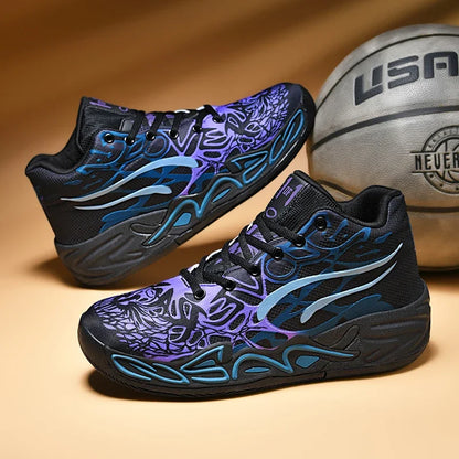 Basketball Shoes Men Field Training High-top Comfortable Non-slip Sports Footwear Luxury Lace-up Flat Sneakers for Men Good Vibrations