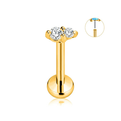 ASTM F136 G23 Titanium Flower Petals Star Heart Butterfly Threadless Piercing Pin Push in Labret Daith Conch Earring 16G 18G 20G Good Vibrations