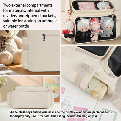 Academy Style Crossbody Bag Lightweight School Bag Adjustable Strap Clear Front Pocket for Daily Carry Good Vibrations