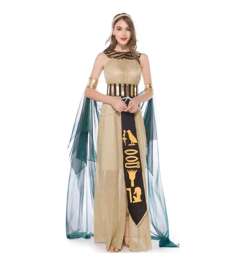 Ancient Egypt Egyptian Pharaoh Costume Egypt Cleopatra Cleopatra Queen Cosplay Halloween Party Couple Party Dress Good Vibrations