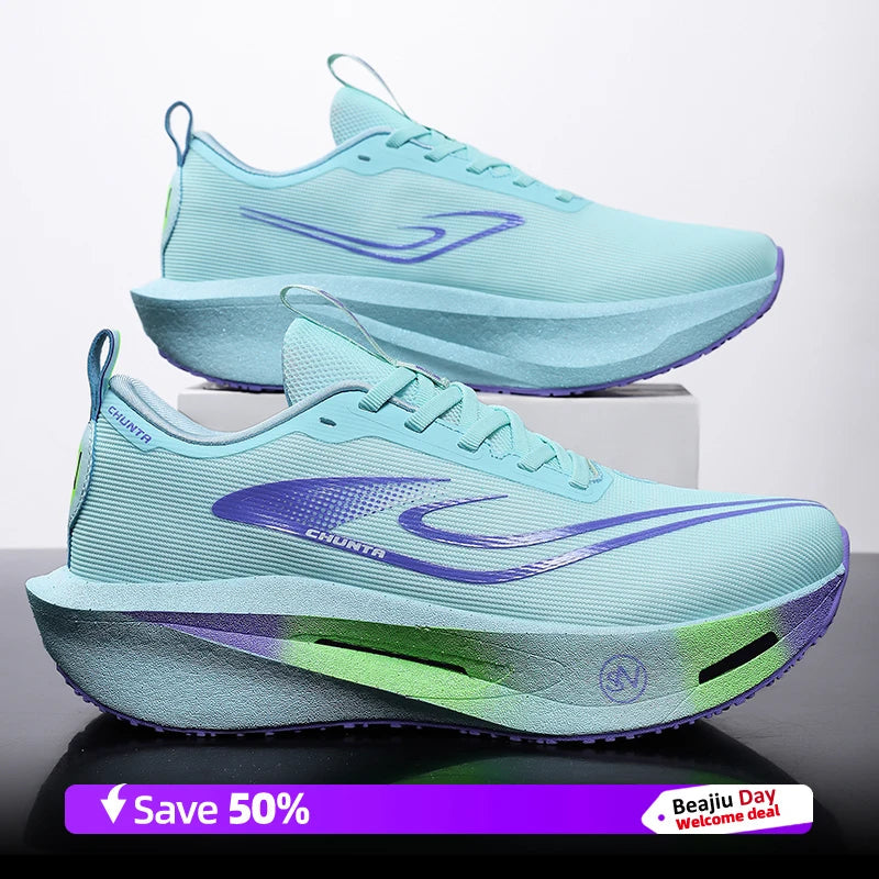 Running Shoes Men Carbon Plate Speciality Marathon Sports Breathable Lightweight Women's Comfortable Nonskid Leisure Sneakers Good Vibrations