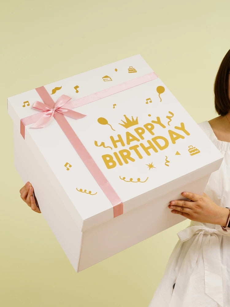 White Surprise Birthday Gift Box Extra Large Ceremony Feeling Girlfriend Present Box Special Large Size Wedding Celebration S... Good Vibrations