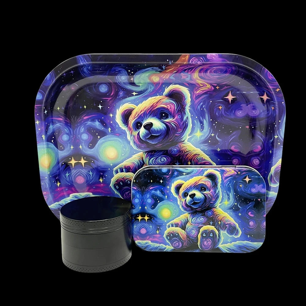 5 Packs Tobacco Metal Rolling Tray Kit 50mm Grass Grinder Crusher Smoke Herbal Set 115mm Plastic Cigar Storage Tube Container Good Vibrations Adult Super Store