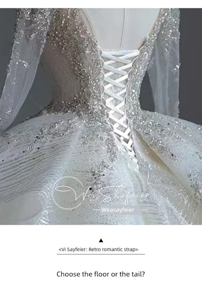 Short Long-Sleeved Socialite Wedding Dress