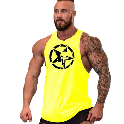 New fashion pure cotton sleeveless shirt vest men's fitness shirt men's undershirt bodybuilding exercise fitness vest fitness me Good Vibrations