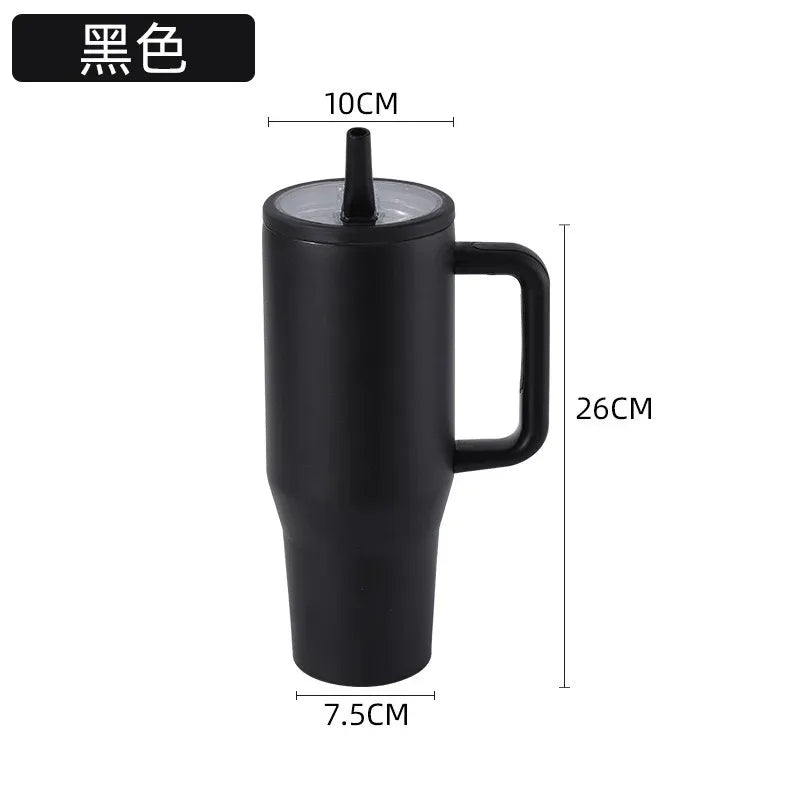 40oz Cross-border thermos cup 40oz double-layer ice cup leak-proof foldable straw cover convenient direct drinking mouth car cup Good Vibrations