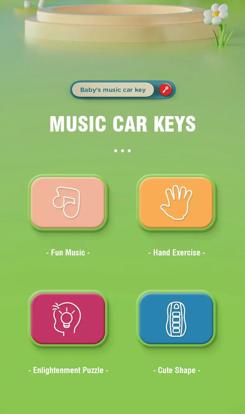 Music Car Key Baby Toys Pretend Play Simulated Car Key Smart Remote Car Voices Baby Educational Toys for Children Music Toy Gift Good Vibrations