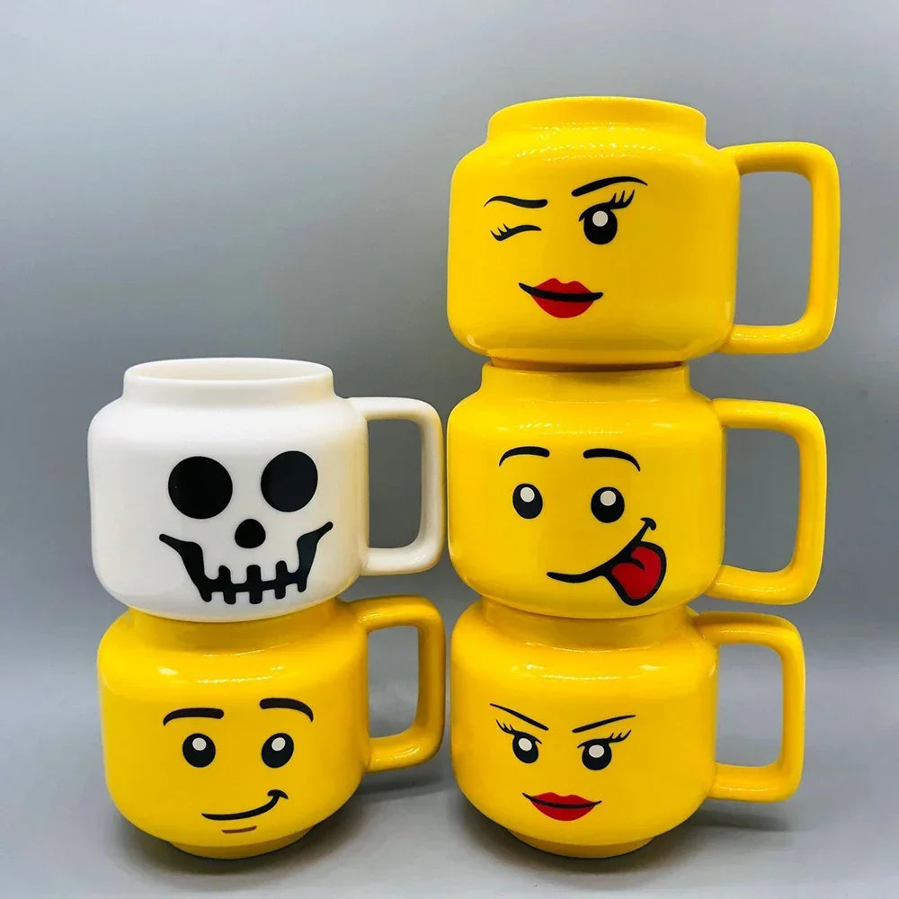 Party Favor Gifts Cute Cartoon Mug for Coffee Milk Tea Ceramic Cup Drinkware with Creative Impish Expression Pattern Good Vibrations