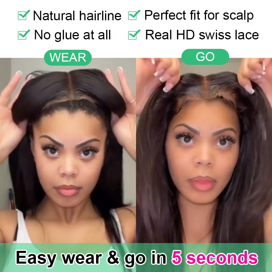 Water Wave Glueless 13*4 Wig  Lace Wig 180% Pre-Plucked Natural Wave Wear Go Glueless Curly Human Hair Wigs For Women Good Vibrations