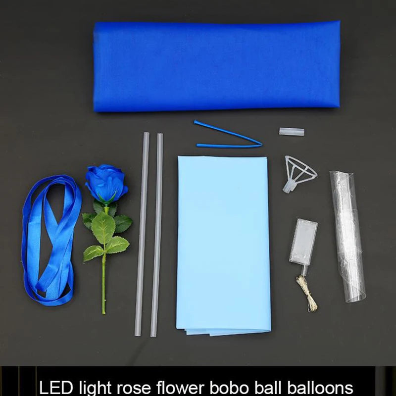 Creative Balloon Rose Flower Bouquet Wedding Decoration Bobo Ball LED Glowing Column Decoration Scene Birthday Party Room Layout Good Vibrations