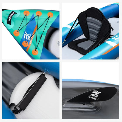 KOETSU P03 brushed inflatable kayak single and double inflatable boat,suitable for water outdoor activities, sports, fishing Good Vibrations