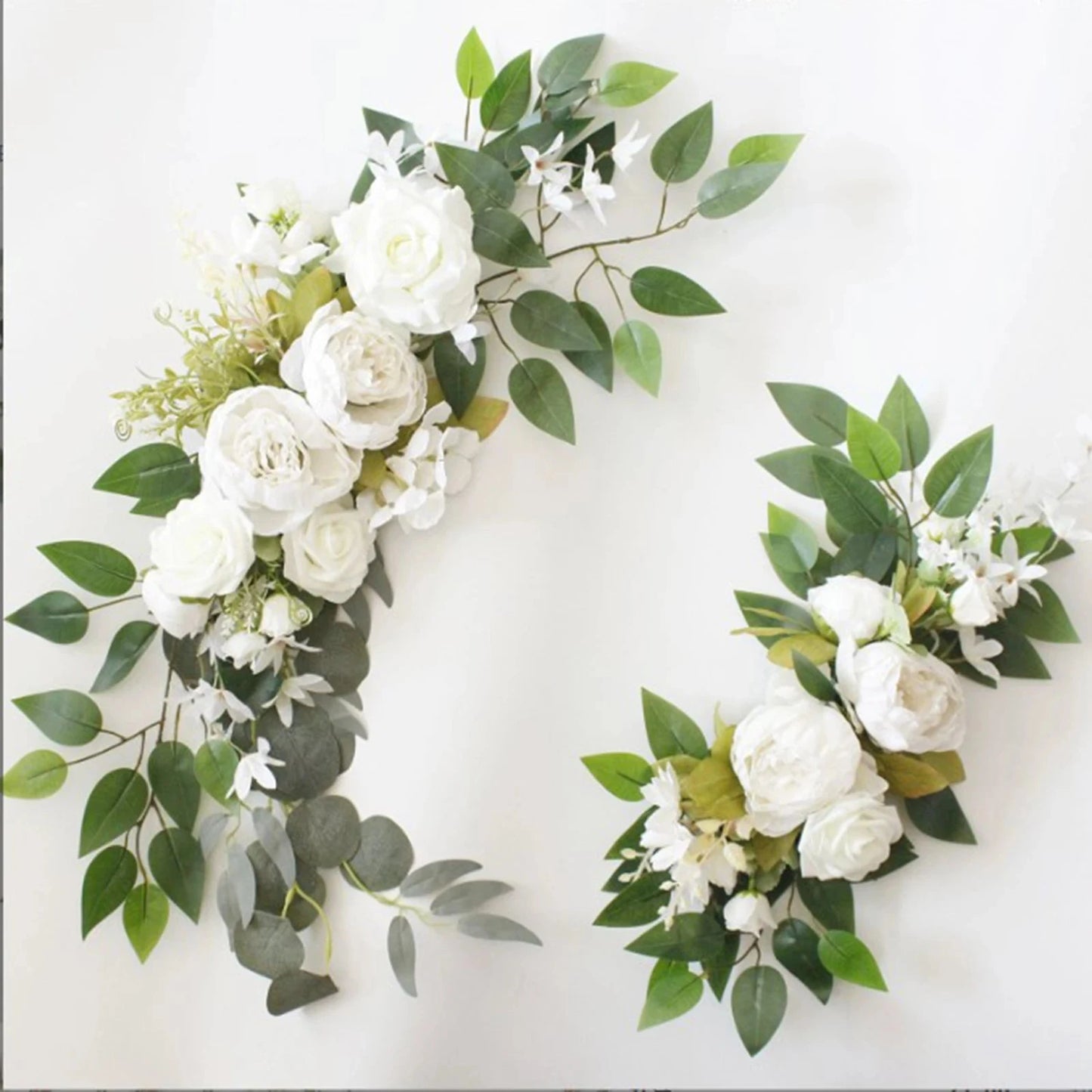Large 2Pcs Artificial Flower Swag Floral Swag Garland Wedding Arch Flowers Kit for Sign Rustic Artificial Floral Swag Arch Decor Good Vibrations