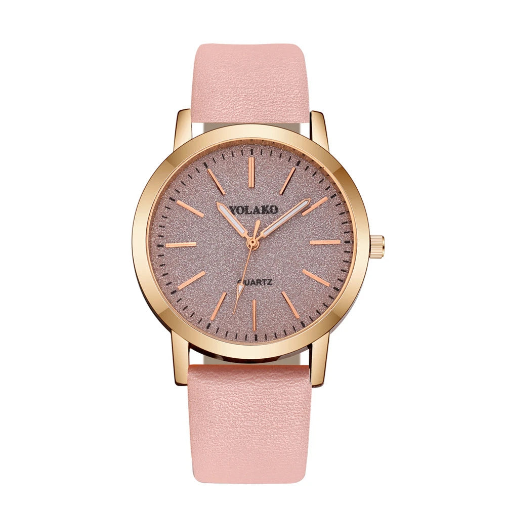 Fashion Women Leather Quartz watch Good Vibrations