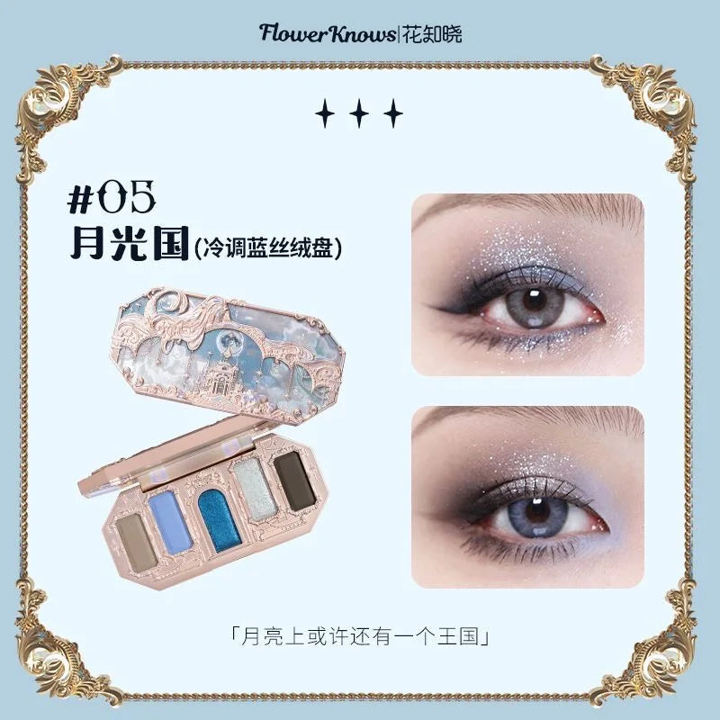 Flower Knows New Moonlight Mermaid Series 5 Colors Eyeshadow Palette 10g Good Vibrations